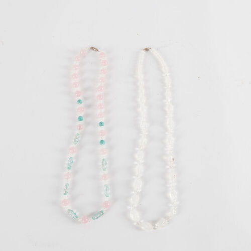 A Set Of Two Vintage Glass Bead Necklaces 75Cm