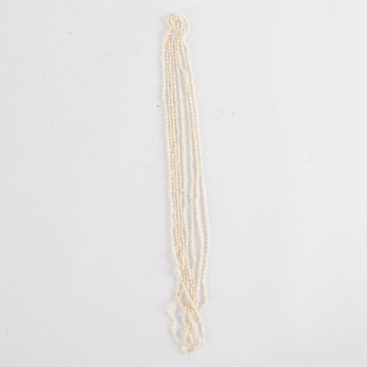 A Collection Of Four Seed Pearl String Necklaces Longest 90Cm