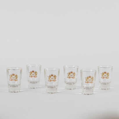 A Set Of Six Queens Coronation Glasses C.1953