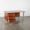 A Mid-Century Mahogany Desk With Chrome Legs - 2