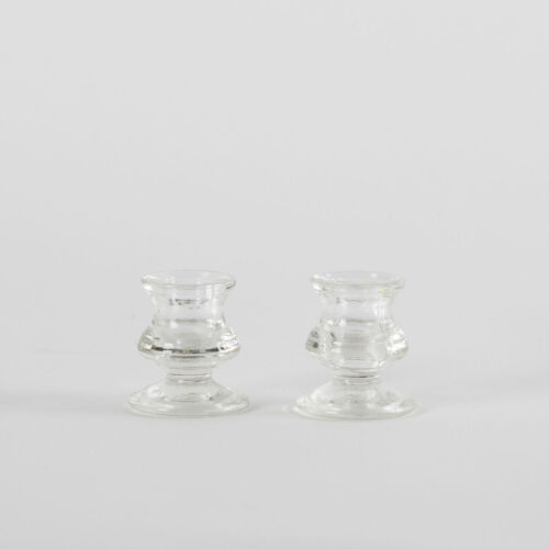 A Pair Of Vintage Glass Candle Holders