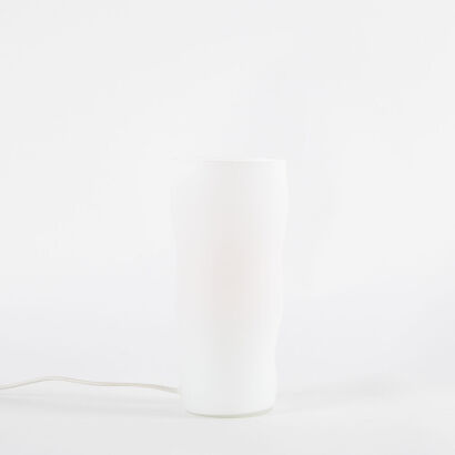 A Geprüfte Sicherheit Wiggly Frosted Glass Lamp C.1990s