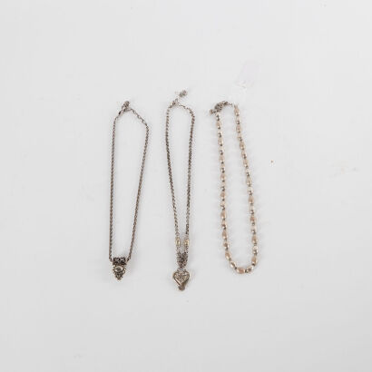 A Trio Of Metal Necklaces 42Cm