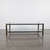 A French Two Tier Brass And Gunmetal Coffee Table C.1970s