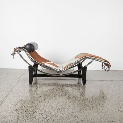 A Le Corbusier LC4 Style Chaise Lounge In Cowhide