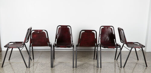 A Suit Of Six ‚ÄòLes Arcs‚Äô Style Chairs By Charlotte Perriand