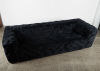 A Three Seater Button Backed Couch In Black Velour - 2