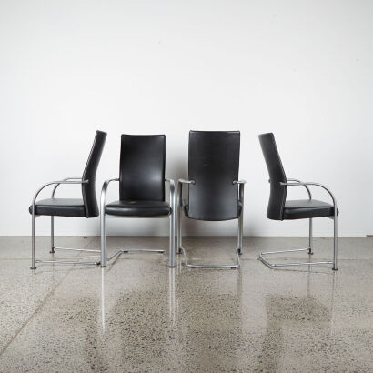 A Set Of Four Fritz Hansen Chairs Design By Burkhard Voggher