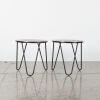 A Pair Of Black Tripod Leg Side Tables