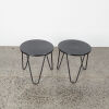 A Pair Of Black Tripod Leg Side Tables - 2