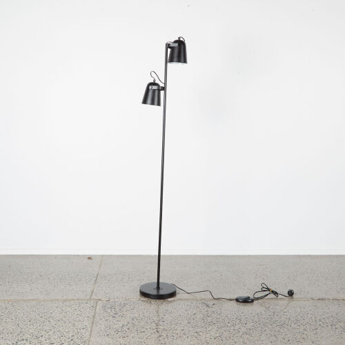 A Twin Lamp Black Floor Lamp