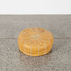 A Handmade Marigold Leather Pouf, Marrakech Morocco - 2