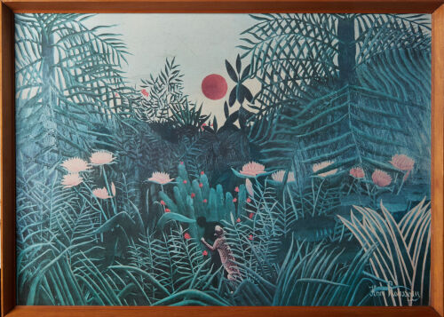 HENRI ROUSSEAU Jungle Scene With Setting Sun