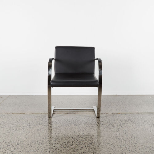 A Black Leather Flat Bar BRNO Chair