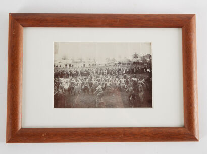 A Framed Gelatin Photograph of a Haka