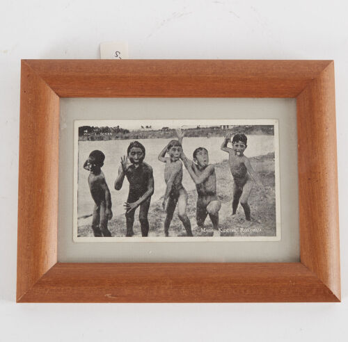 A Framed Postcard of 'Maori Kiddies, Rotorua'