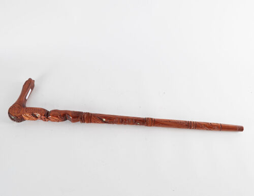 A Carved Maori Walking Stick