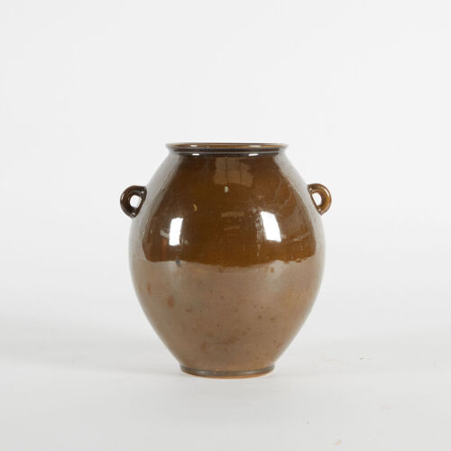 A Ceramic Urn with High-Gloss Glaze
