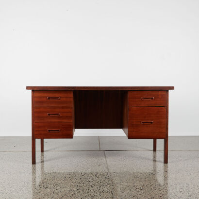 A Mid Century Desk In African Rosewood