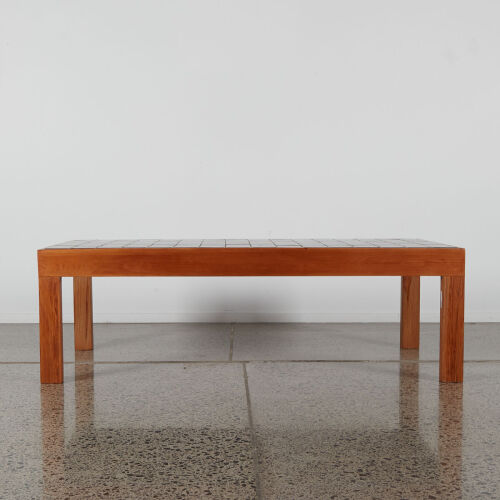 A Rimu Framed Coffee Table With Tiled Top