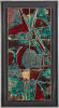 A Modernist Handmade Port And Teal Glazed Tile Wall Piece C.1960