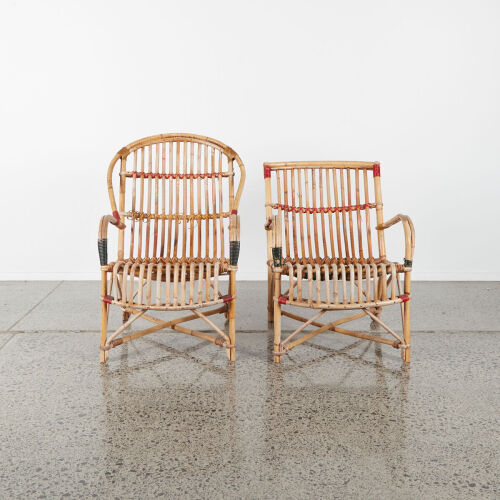 A Pair Of Carnival Cane Chairs