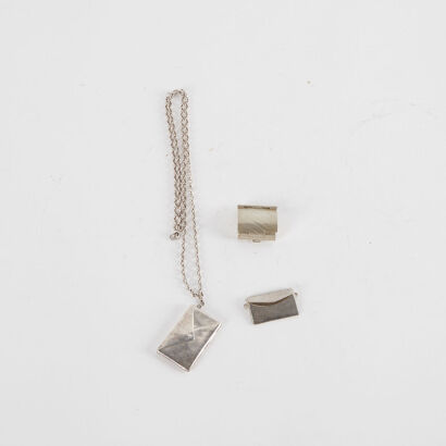 A Sterling Silver Letter Necklace And Two Letters