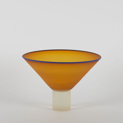 A Giovanni Glass Cast Bowl By John Leggott And John Croucher