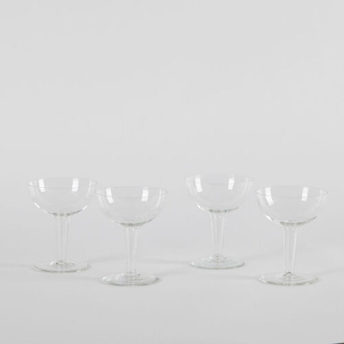 A Set Of Four Etched Hollow Stem Coupes x4