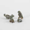 A Collection Of Four Bronze Animals, Silver And Gold Inlaid