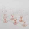 A Set Of Six Etched Rose Glass Vintage Champagne Flutes - 2