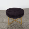 A Black Velour Ottoman - 2