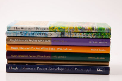 Seven books on wine  by Hugh Johnson, Serena Sutcliffe & David Peppercorn in one lot