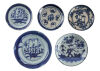Five Chinese 18th Century Blue and White Saucers