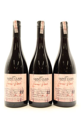 (3) 2019 Saint Clair Pioneer Block 22 Barn Block Pinot Noir, Marlborough