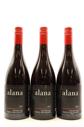 (3) 2020 Alana Estate Limited Release Pinot Noir, Martinborough