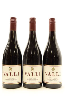 (3) 2017 Valli Gibbston Vineyards Pinot Noir, Gibbston