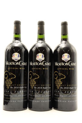 (3) 2018 Baron Philippe de Rothschild Mouton Cadet Ryder Cup Selection, Bordeaux, 1500ml