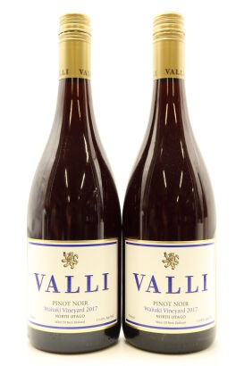 (2) 2017 Valli Waitaki Vineyard Pinot Noir, North Otago