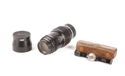 Leitz (Germany) A Bayonet Mount Lens, Hood and Rangefinder