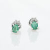 18ct Yellow Gold, Emerald and Diamond Stud Earrings