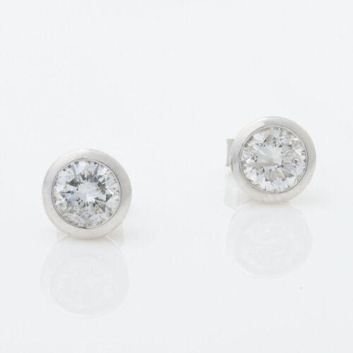 18ct White Gold, Diamond Stud Earrings of 1.38 carats Total Diamond Weight