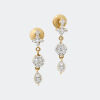 18ct Yellow Gold, .50ct Total Diamond Cluster Drop Earrings