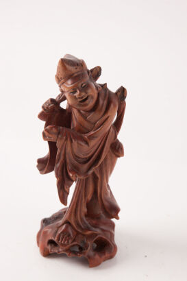 A Late 19th Century Chinese Wood Carving of Man