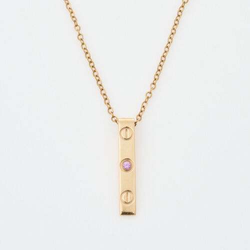 Cartier Love, 18ct Rose Gold Pink Sapphire Necklace