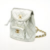 Chanel Vintage Quilted Silver Mini Duma Backpack