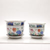 Two Chinese Flower Pots with Saucers