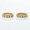 A.G.A Correa, 14ct Yellow Gold Rope Style Matching Emerald and Diamond Bands