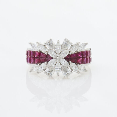 18ct White Gold, Ruby & Diamond Dress Ring