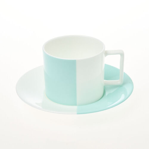 Tiffany & Co Colourblock Teacup and Saucer with Box